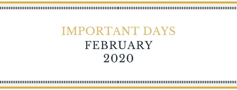important days Feb 2020