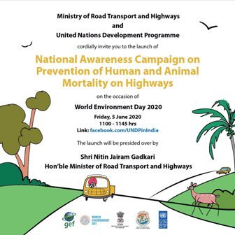 Nitin Gadkari launches UNDP national awareness campaign on ‘Prevention of Human and Animal Mortality on Highways’