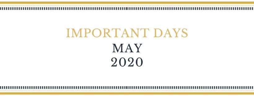 important days IN MAY 2020
