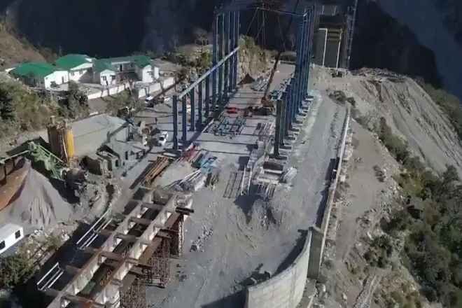 Indian Railways first cable-stayed bridge 'Anji Khad Bridge' being set up in Jammu & Kashmir