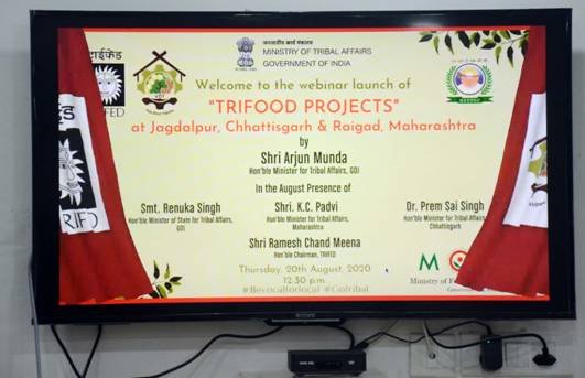 Arjun Munda e-Launches Trifood Project of TRIFED in Raigad, Maharashtra and Jagdalpur, Chhattisgarh