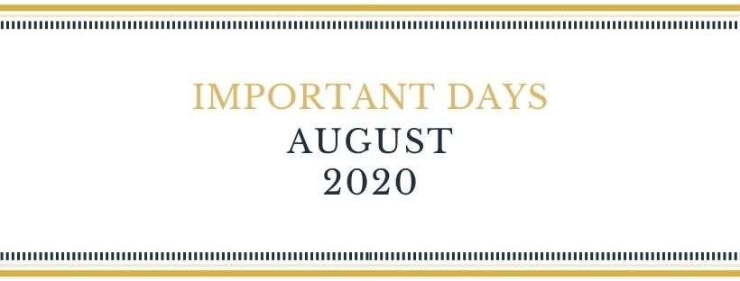 important days in August 2020