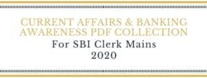 PDF for SBI Clerk Mains 2020