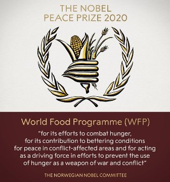 World Food Progamme wins Nobel Peace Prize 2020 for Efforts to Combat Hunger in Conflict Areas