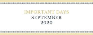 important days september 2020