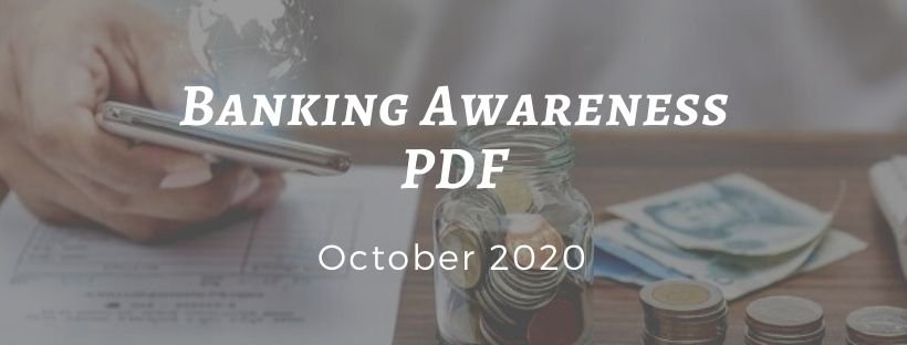 Banking Awareness PDF October 2020