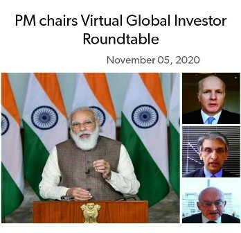 PM Modi Chairs Virtual Global Investor Roundtable (VGIR) 2020 Conference