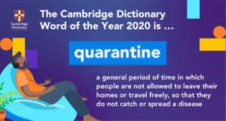 ‘Quarantine’ named Cambridge Dictionary’s Word of the Year 2020