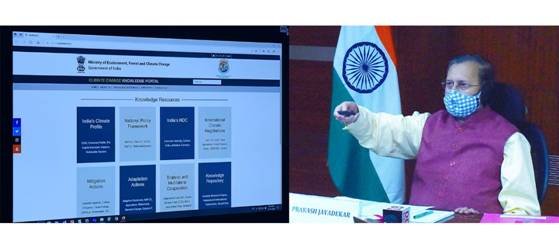 Prakash Javadeker e-launches India Climate Change Knowledge Portal