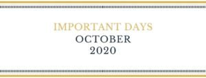 important days October 2020