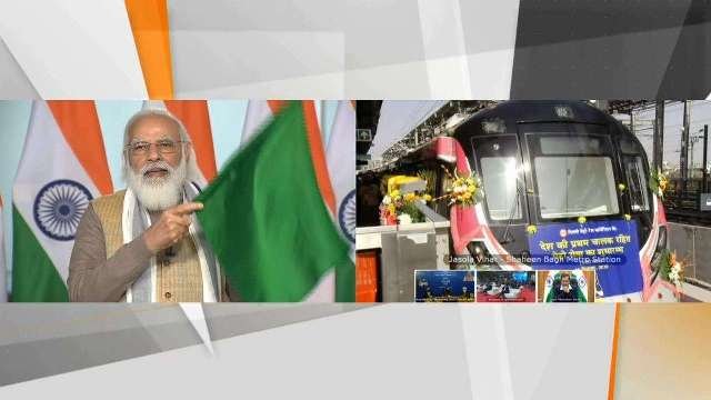 PM Modi flags off India’s first driverless train on Delhi Metro’s Magenta Line
