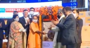 Uttar Pradesh CM Yogi Adityanath rings bell at BSE for listing Lucknow Municipal Corporation bonds