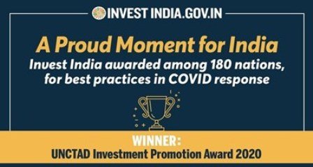 Invest India Wins 2020 United Nations Investment Promotion Award 2020