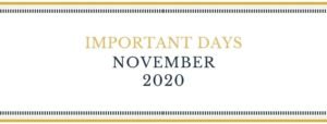 Important Days November 2020