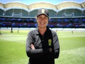 Australian umpire Claire Polosak becomes first-ever female to officiate Men's Test Match
