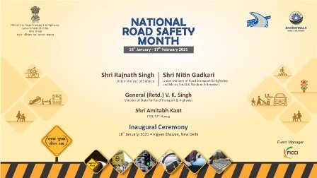 Union Ministers Rajnath Singh and Nitin Gadkari Inaugurates National Road Safety Month 2021