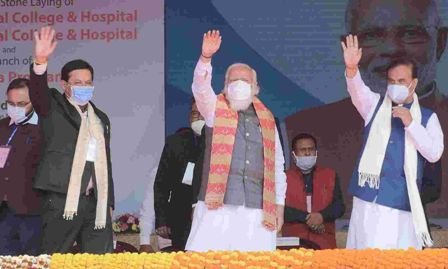 PM lays Foundation Stone of two Hospitals and launches ‘Asom Mala’ programme in Assam