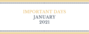 Important Days in January 2021