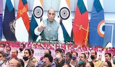 Defence Minister Rajnath Singh inaugurates 'Jalabhishekam' campaign in Madhya Pradesh