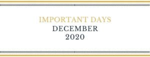 important days December 2020