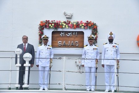 National Security Advisor Shri Ajit Doval Commissions Indian Coast Guard Offshore Patrol Vessel Sajag