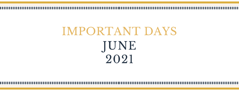 List of Important Days in June 2021