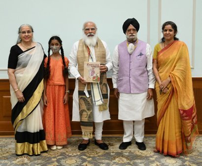 PM Modi Receives First Copy Of 'The Ramayana Of Shri Guru Gobind Singh Ji' written by Late Baljit Kaur Tulsi