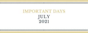 important days in july 2021