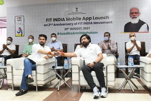 Sports Minister Anurag Singh Thakur launches Fit India Mobile App 