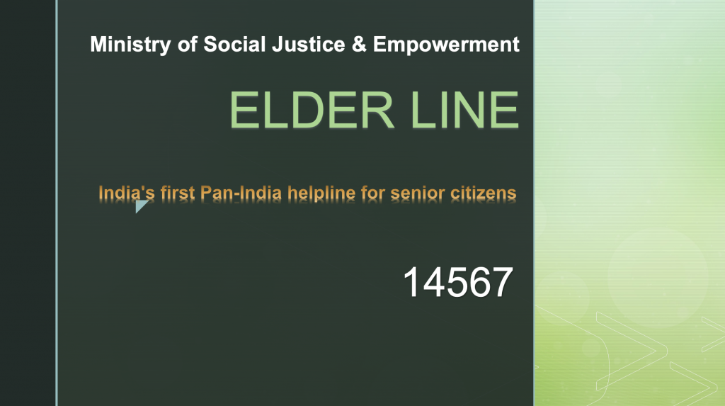 Ministry of Social Justice & Empowerment launches Elder Line (Toll Free No- 14567)
